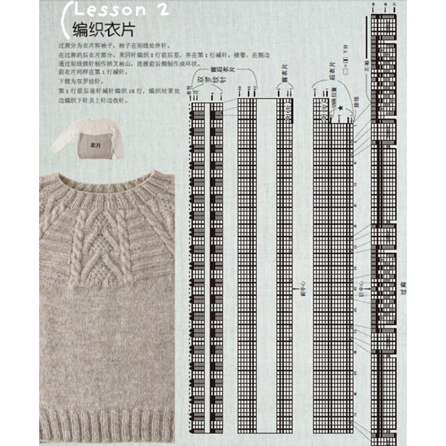 Tecer a Partir do Decote Padrão em Chinês Agulha de Crochê - e com 1000 Pino Longo Tricô Livro Padrão Camisola 2 Pcs um 7 chinese book