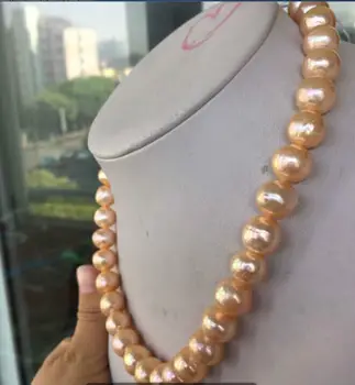

NEW Beautiful elegant 10-11mm south sea pink pearl necklace 18inch