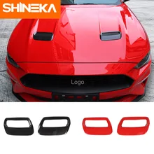 SHINEKA For Ford Mustang 2018 Carbon Fiber Red Auto Engine Cover Fit For Ford Mustang 2018+ Air Outlet Decoration Trim Sticker цена SHINEKA For Ford Mustang 2018 Carbon Fiber Red Auto Engine Cover Fit For Ford Mustang 2018+ Air Outlet Decoration Trim Sticker цены онлайн