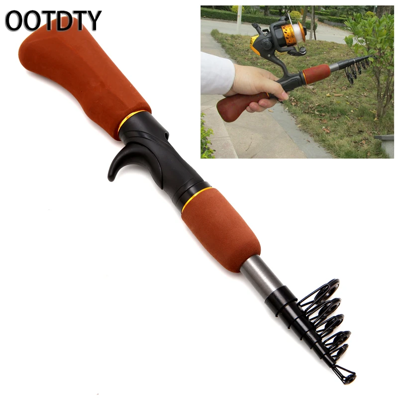 

OOTDTY Fishing rod NEW Portable Carbon Fiber Telescope Fishing Rod Travel Sea Rock Spinning Pole