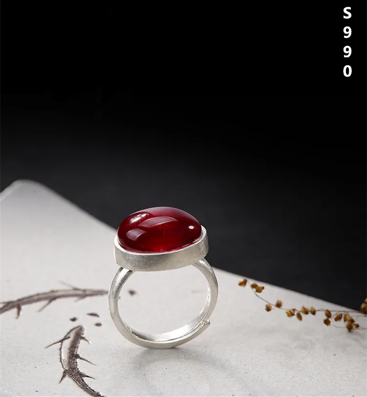 Uglyless Настоящее серебро 990, хорошее ювелирное изделие для женщин, натуральные красные корундовые кольца ручной работы, роскошные сердолик, кольцо на палец, вечернее платье, бижутерия