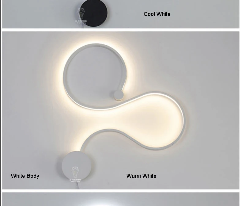 VEIHAO, современный светодиодный настенный светильник для гостиной, спальни, Lamparas De Techo, с аппликацией, Murale, домашний декор, бра, белый, черный, настенные светильники