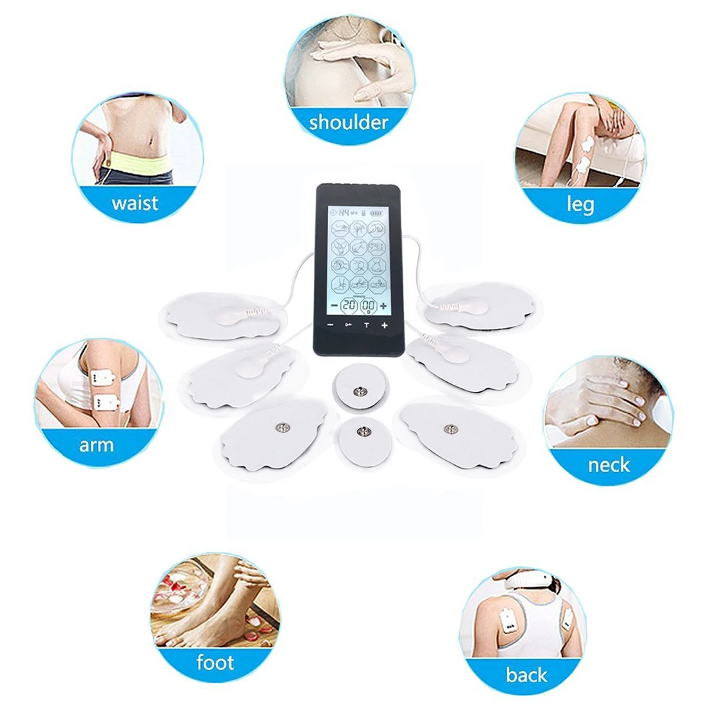 Rechargeable Body Massager 12-Mode Touch Screen Backlight Massage Instrument TENS Physiotherapy anti-stress Pain Relieve Machine