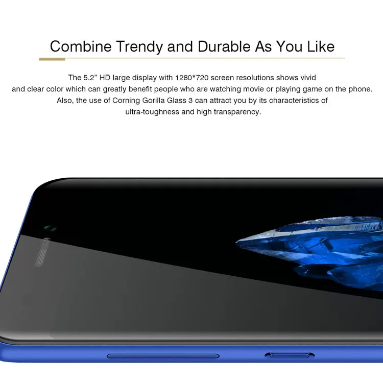 BLUBOO D2 MTK6580A 1.3GHz Quad Core 5.2 Inch HD Screen Dual Camera Android 6.0 3G Smartphone