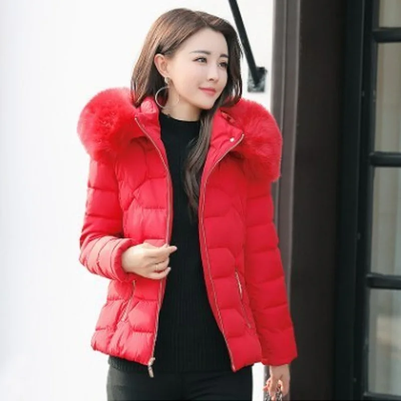 Comprar 2019 abrigo de invierno para mujer con capucha cálida chaqueta de talla grande de algodón Color caramelo acolchado chaqueta femenina Parka para mujer Wadded chaqueta femenina