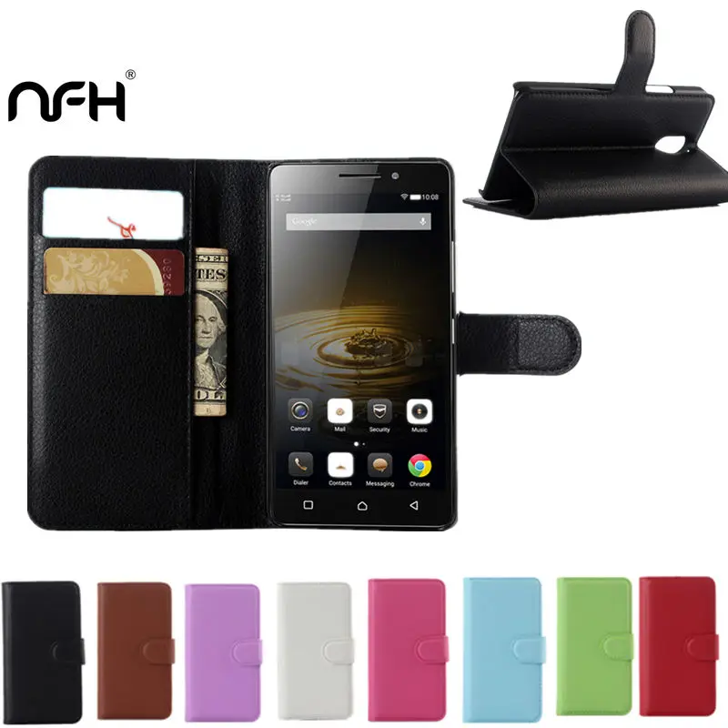 

NFH Retro Litchi Leather Flip Case For Lenovo Vibe P1m P1ma40 with Wallet+Card Holder Cover For Lenovo Vibe P1M A40 Hard Silicon