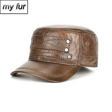 Новая мужская бейсбольная Кепка из натуральной воловьей кожи, брендовая качественная гладкая Кепка из натуральной кожи, осенне-зимняя мужская шапка из натуральной воловьей кожи