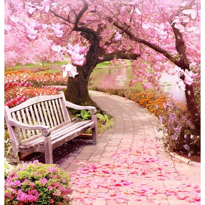 

Diamond embroidery landscape garden cross stitch crystal square diamond unfinish decorative diy diamond painting BK-4018