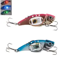 2 Colors Flashing LED Light Deepwater Pesca Fishing Lure Bait Fish Crankbait Lamp