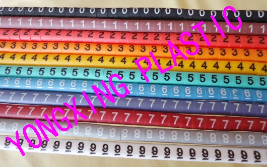 500 шт./лот EC-0 1 2 3 0,75 1,5 2,5 4,0 6,0 10.0mm2 Кабельные маркеры 0-9 10 разное количество Красочные смешанные