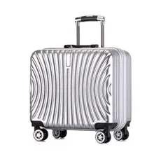 KLQDZMS мода ABS+ PC Скалка багажа Спиннер Мужская посадка в бизнес-класс 18 дюймов женский чемодан дорожная сумка с колесиками на колесиках