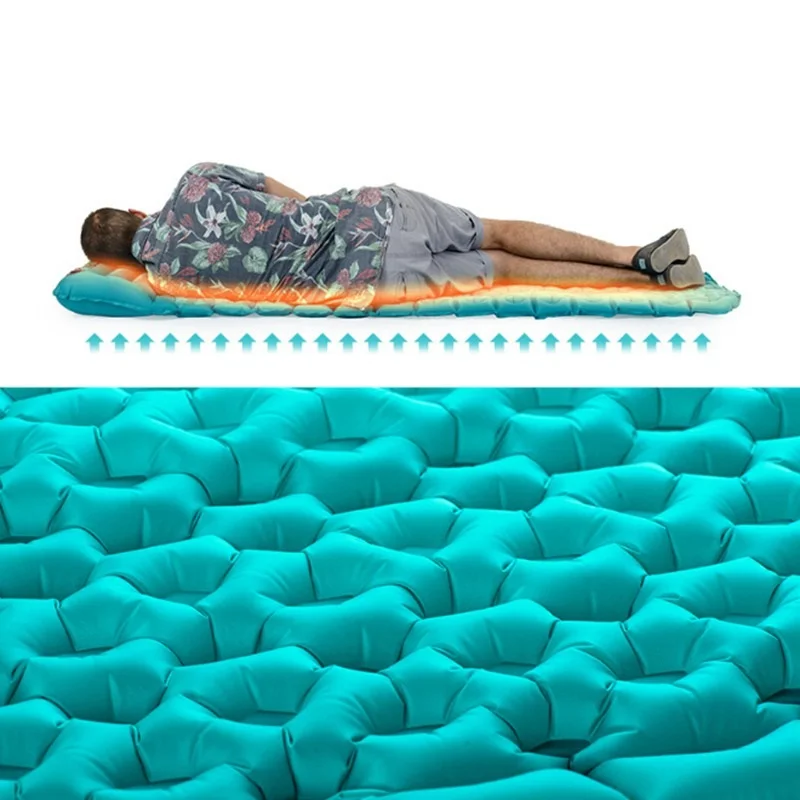 cheap 1870*570*30mm Utral Light Portable Single Mattress Comfortable Egg Shape Moisture proof Camping Mat With Pillow