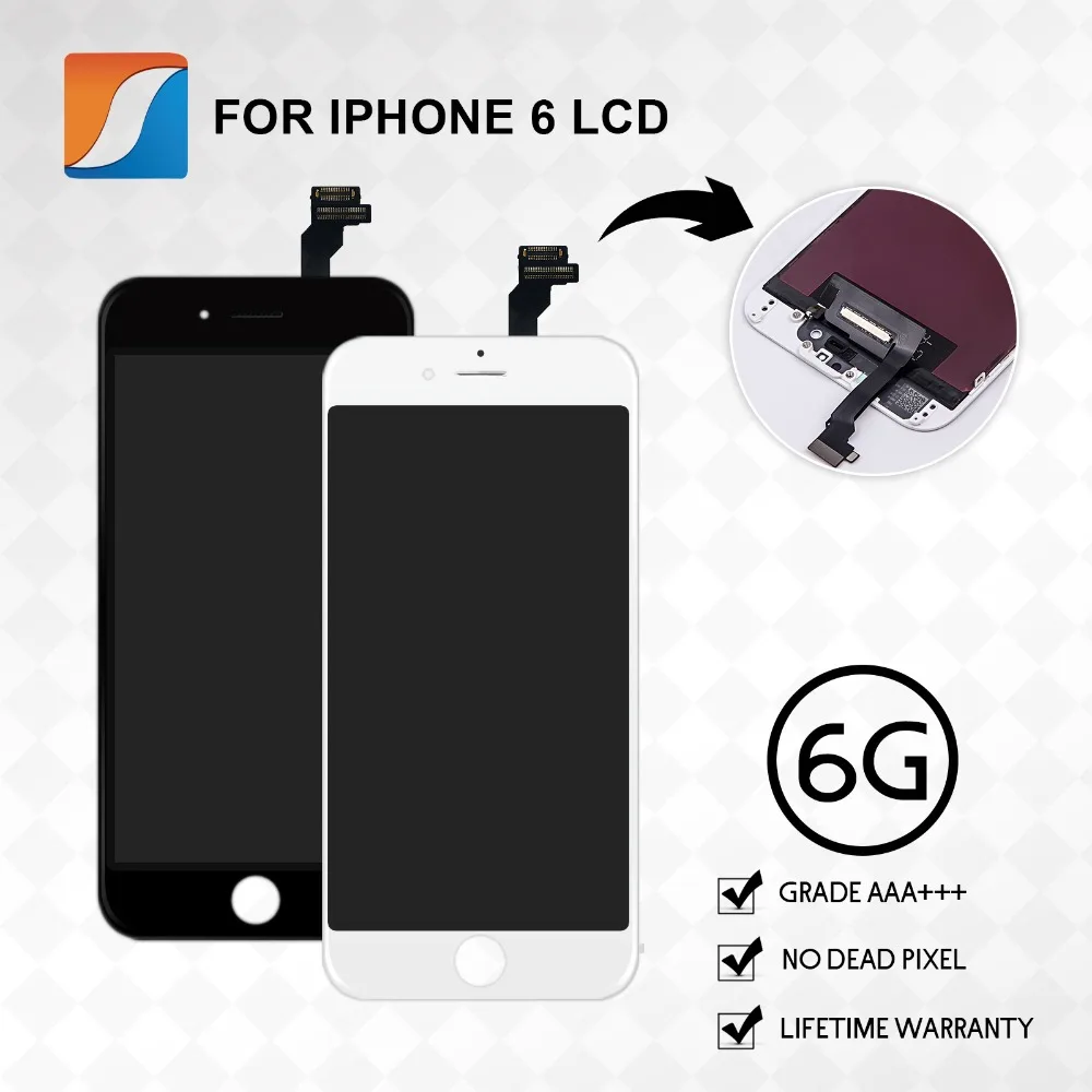 

AAA+++ 10PCS/LOT For iPhone 6 LCD With Touch Screen Assembly Display Replacement No Dead Pixel Free Shipping