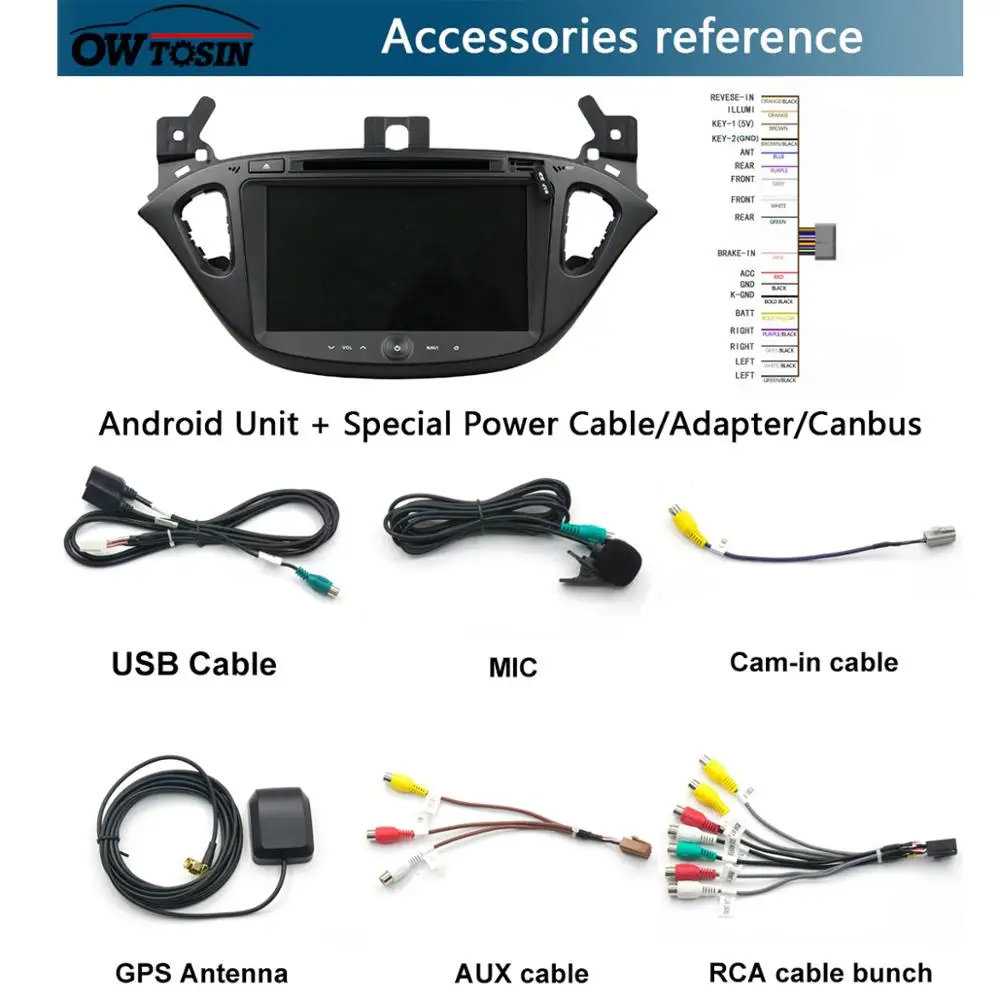 Excellent 8" IPS Octa 8 Core 4GB RAM+64GB ROM Android 9.0 Car DVD Radio GPS For Opel CORSA 2015 2016 DSP CarPlay Parrot BT Stereo Adas 5