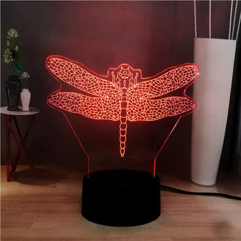 

Creative Animal Dragonfly Night Lamp LED Decor Baby Sleep Room Remote USB Charge Table Mood Luster Holiday Friend Kids Fun GIft