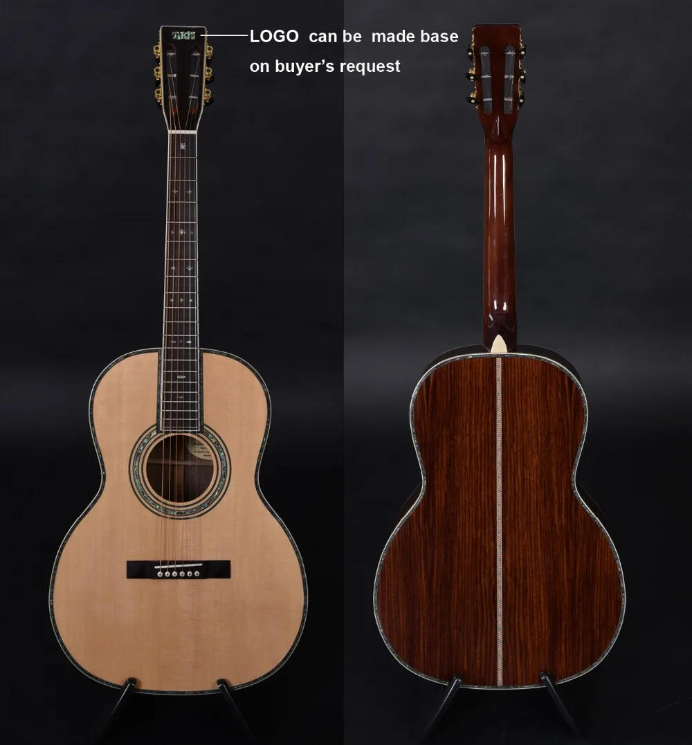 OEM custom guitar, OOO body shape, Acoustic Guitar,solid Spruce top, Free Shippingin Guitar