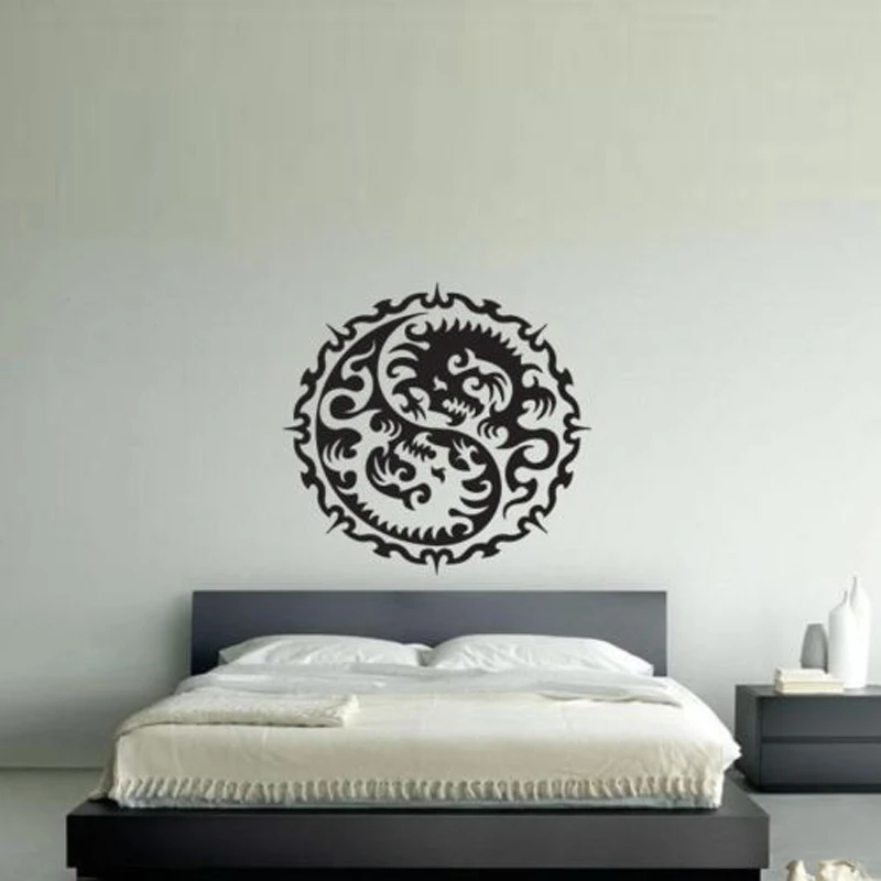 

Yin Yang Dragons Yoga Removable Wall Stickers for Living Room Wallpaper Decoration for Home Wall Decals Bedroom Vinyl Art L331
