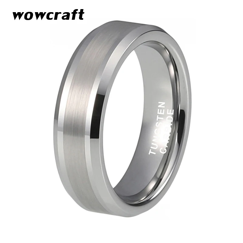 

6mm Silver Tungsten Wedding Band for Women Matte Finish Couple Ring Wedding Jewelry Anniversary Rings Gift