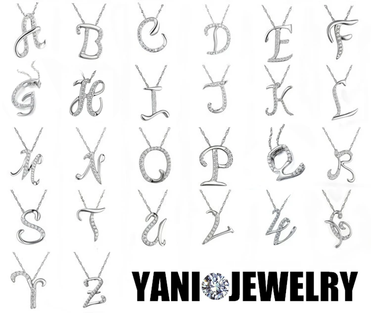 Мода, День Святого Валентина, посеребренное Кристальное A-Z ожерелье с буквами алфавита с цепочкой ключицы, массивное ожерелье