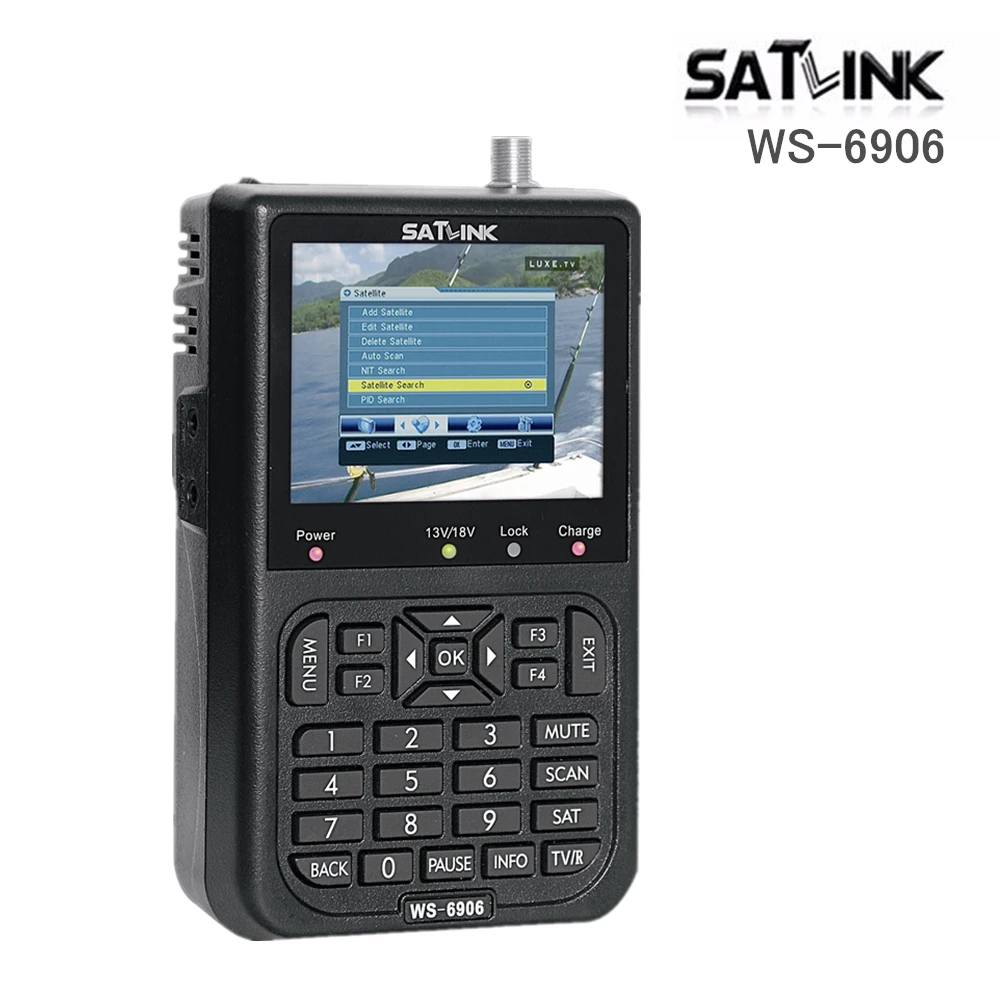 Satlink WS-6906 Satellite Signal Finder WS6906 With 3.5" LCD 3000mAh Battery Support DVB-S FTA digital Satellite Meter WS 6906