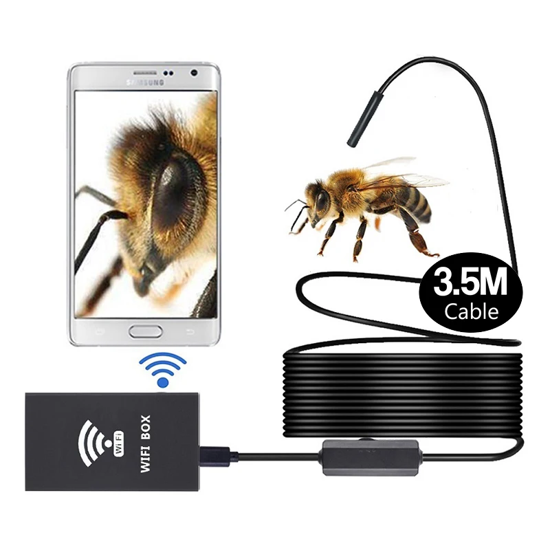 F140 3.5m soft cable inspection camera endoscope 8 led lights waterproof micro usb android IOS | Видеонаблюдение