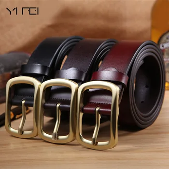 

2018 TOP Cow genuine leather belts for men alloy buckle vintage Handcrafted men belts ceinture homme Luxury Genuine Leather Belt