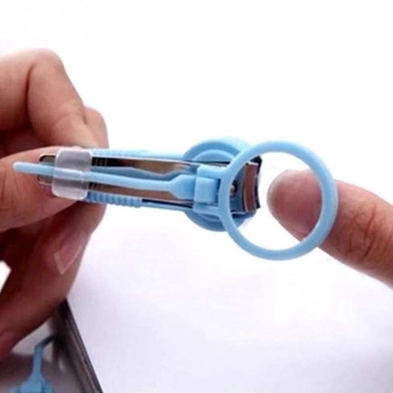 Синий 1 шт. машинка для стрижки ногтей с увеличительным стеклом карманная клипер для пальцев ног резак триммер Маникюрный Инструмент Педикюр Ножницы для ухода