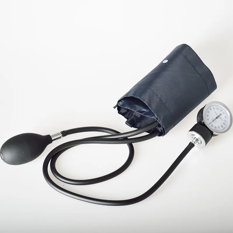 Manual medical blood pressure monitor strap stethoscope arm type blood pressure device aneroid sphygmomanometer +storage bag