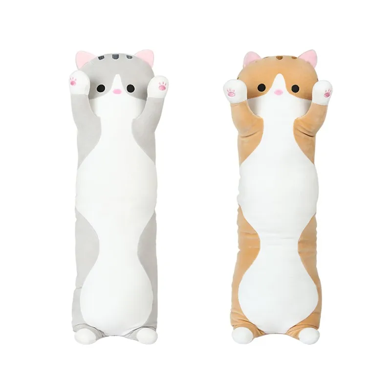 Candice guo plush toy stuffed doll cartoon animal long body cat pig sofa sleeping pillow cushion baby birthday gift present 1pc