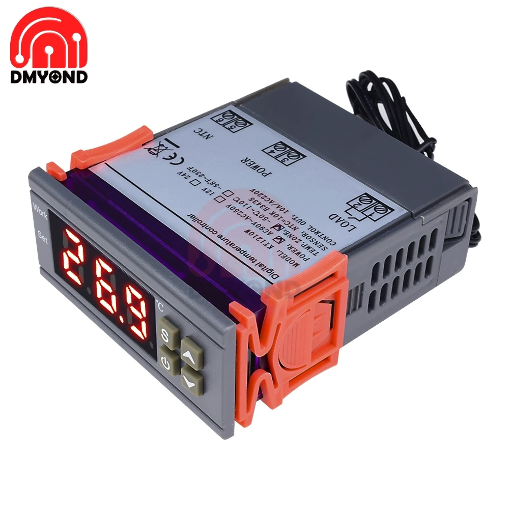 MH1210W AC-DC 12V 110V 220V 10A цифровой термостат регулятор температуры контроллер термометра контроль нагрева охлаждения - Цвет: AC 90-250V