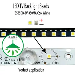 YONGYUEKEJI 100 шт./лот высокой мощности led 3535 3 v 350ma 1 w витые бусины холодный белый для Ремонт led lcd телевизор подсветка бар горячей