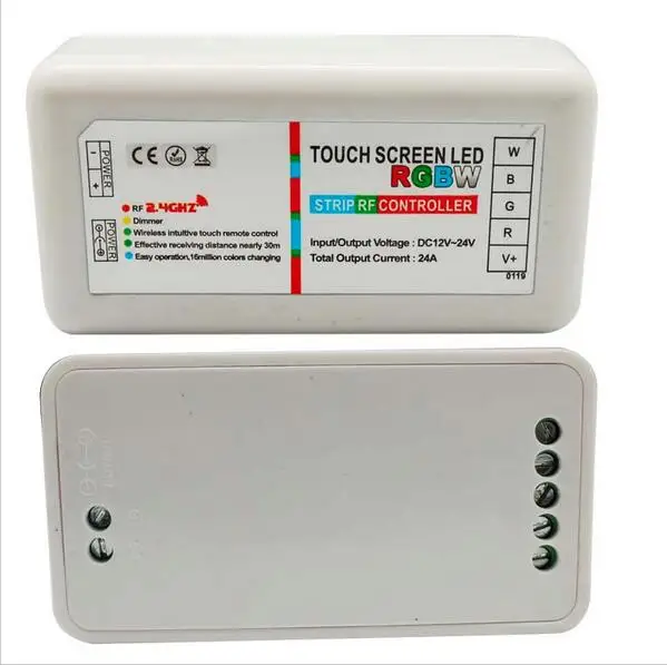 

DC12-24A RGBW led controller 2.4G touch screen RF remote control for led stript,1set/lot,free shipping
