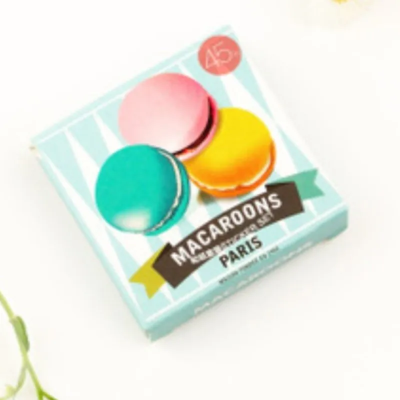

macaroons Paris mini adhesive sealing stickers cute paper box packing sticker set 45pcs/lot scrapbooking home decor craft