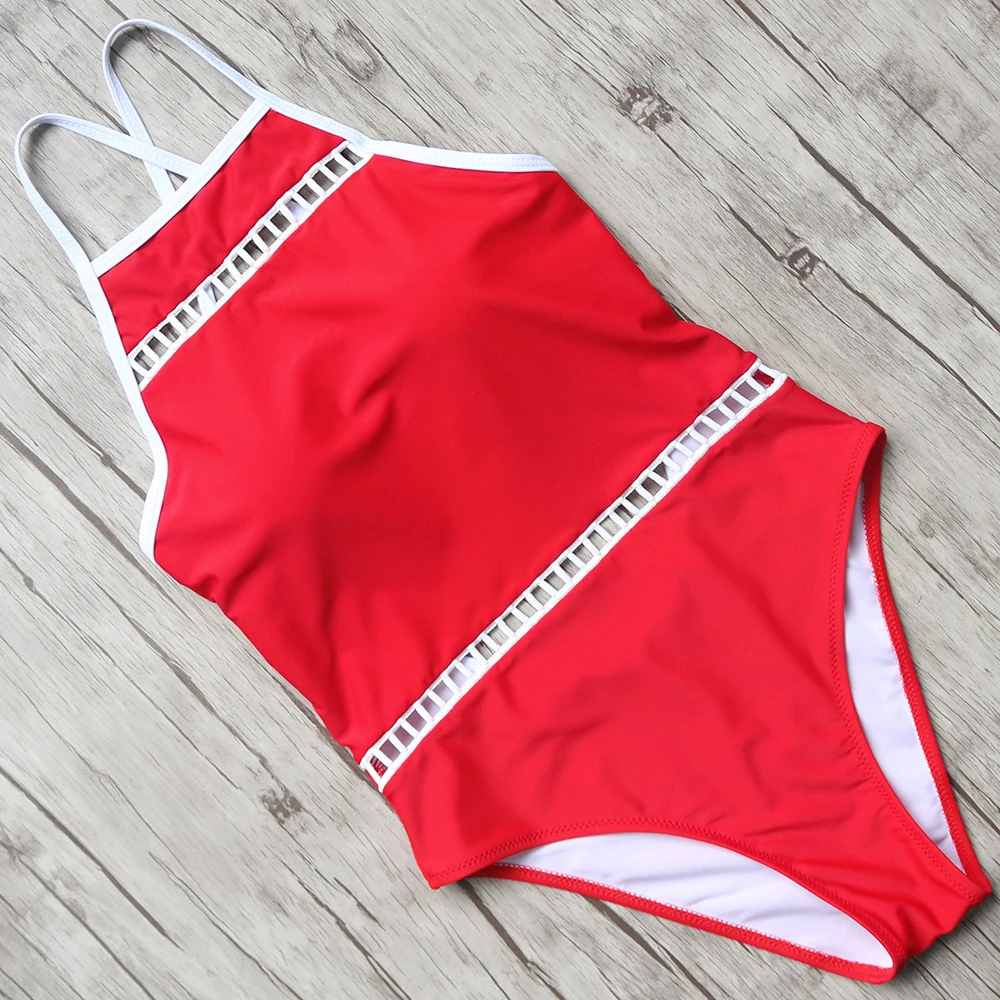 

2018 Sexy Swimsuits Women Solid One Pieces Swimwear Halter Hollow Bathing Suit Push Up Monokini Female Backless Swimming Suit