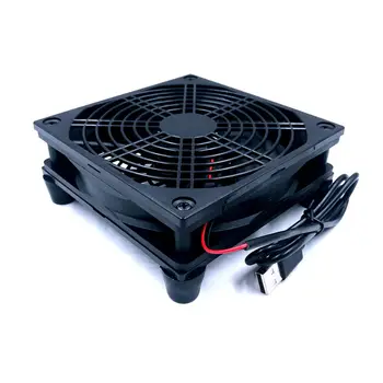 

Router Fan Diy Pc Cooler Tv Box Wireless Cooling Silent Quiet Dc 5V Usb Power 120Mm Fan 120X25Mm 12Cm W/Screws Protective Net