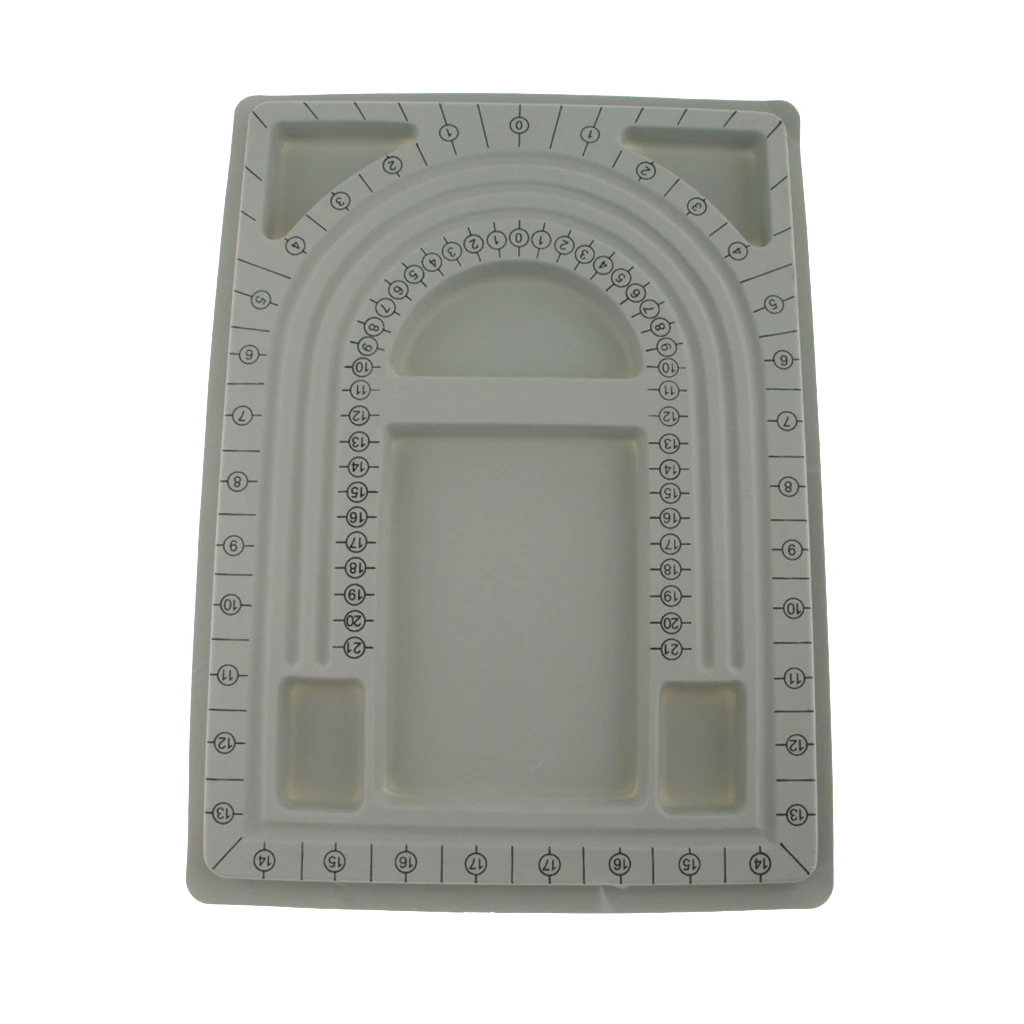 Plastic Flocked Beading Bead Board Bracelet Design Tray Jewellery Making DIY Craft Tool Gray 33 x 24 cm