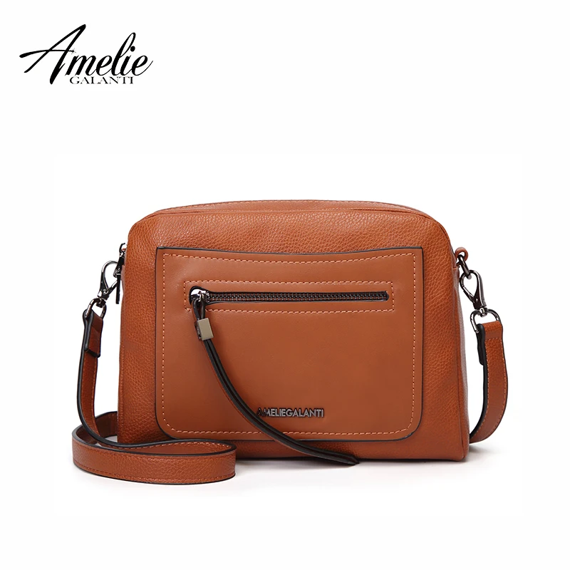 

AMELIE GALANTI Women leather bag small lady brown purse pu large capacity female famous brand crossbody bag women