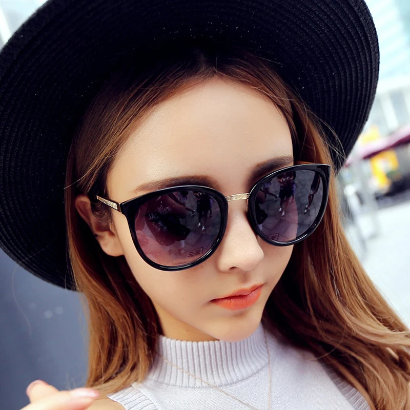 Женские солнцезащитные очки круглые Модные металлические очки