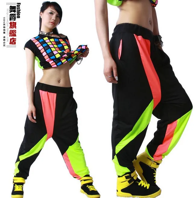 Neon color Candy Hip hop sports pants Casual hip hop harem pants
