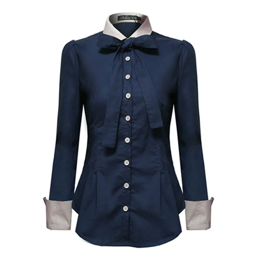 Korean Tops Women Shirts Office Lady Slim Plus Size Chiffon Blouses Casual Lapel Long Sleeve Blusa Patchwork Spring Blouse 5XL Korean Tops Women Shirts Office Lady Slim Plus Size Chiffon Blouses Casual Lapel Long Sleeve Blusa Patchwork Spring Blouse 5XL