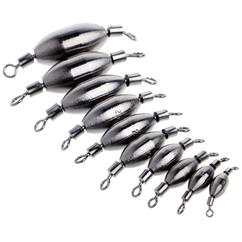 3Pcs Copper Sinker Fishing Swivels Rolling Lead Counterweight Tackle