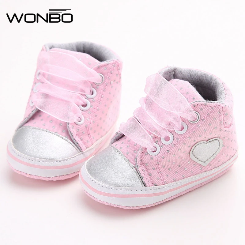 Wonbo Baskets A Lacets Pour Les Premiers Pas De Bebe Fille Chaussures Classiques Et Decontractees A Pois Pour L Automne Aliexpress
