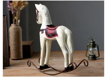 

1PC Hot Zakka Wooden Horse Crafts Ornaments Home Furnishing Creative Office Desktop Home Decoration Wood Craft JL 030