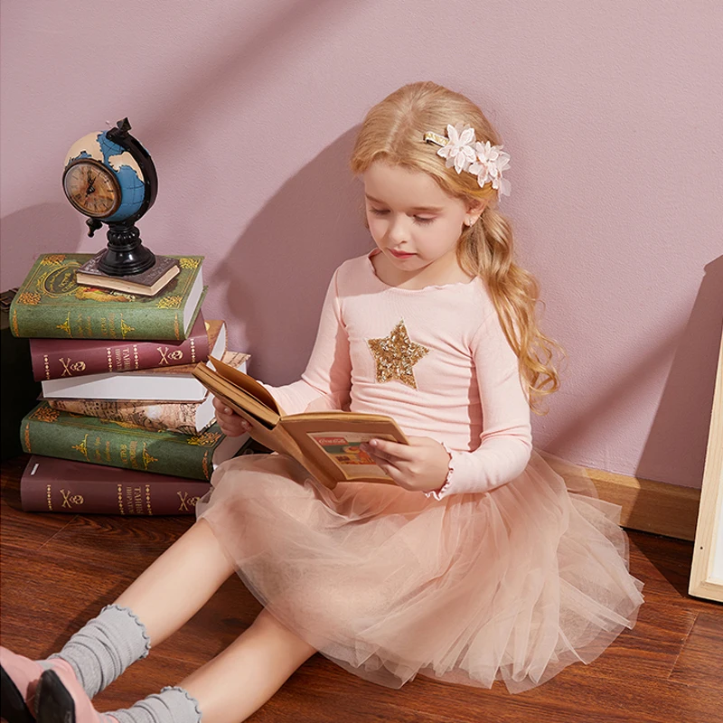 

Long Sleeve Dress For Girls Clothing Children Costume Baby Girl Clothing School Daily Wear Tutu Kids Casual Clothes 3 To 8 Years