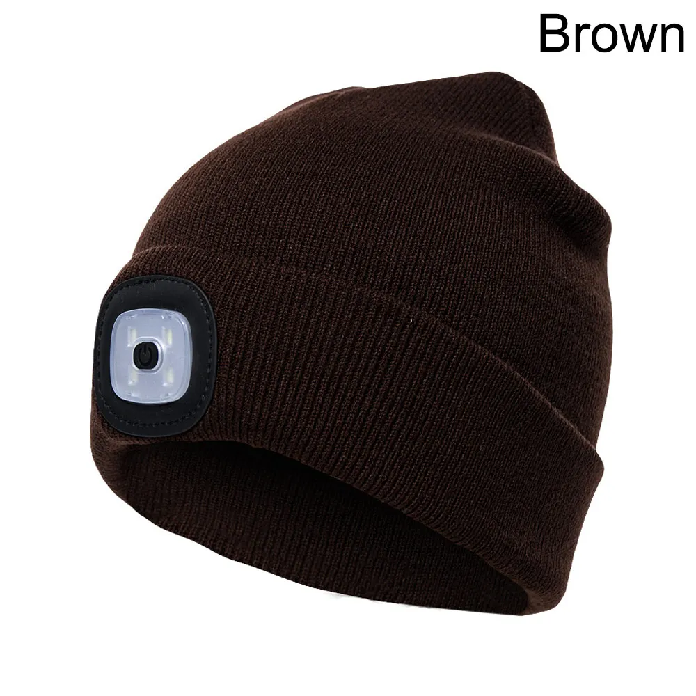 1 шт. яркий 4 светодиодный зимняя теплая шапочка Кепка шапка унисекс USB Перезаряжаемые походный фонарик Пеший Туризм NFE99