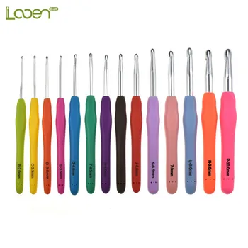 

Crochet Hooks Set 14 Extra Long Mix Size 2.0-10.0mm Ergonomic Rubber Soft Handle Grip Knitting Needles Hooks for Chunky Yarns