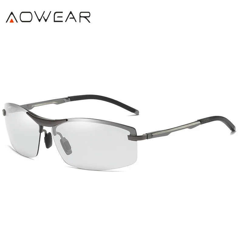 7050D Gray AOWEAR, фотохромные солнцезащитные очки, мужские поляризационные HD очки-хамелеоны, очки для дневного и ночного вождения, солнцезащитные очки gafas de so - Цвет линз: 7050D Gray