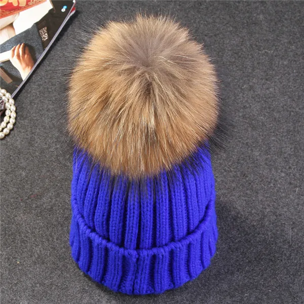 Xthree mink and fox fur ball cap pom poms winter hat for women girl 's hat knitted beanies cap brand new thick female cap
