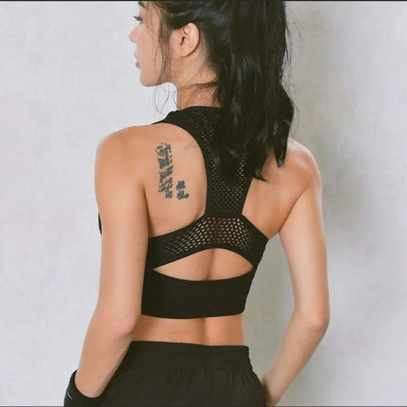 

Shockproof Sexy Sports Bra High Impact Women Yoga Bra Padded Gym Fitness Tops Racerback Workout Tank Tops Running Sport Top