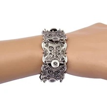 MISANANRYNE Панк Винтаж широкие манжеты браслет богемный этнический браслет Монета серебряный цвет браслеты для женщин и мужчин